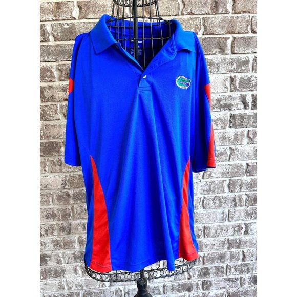Florida Gators Polo Shirt Sz L Blue Orange Football Pro Edge Perforated … - Picture 3 of 12